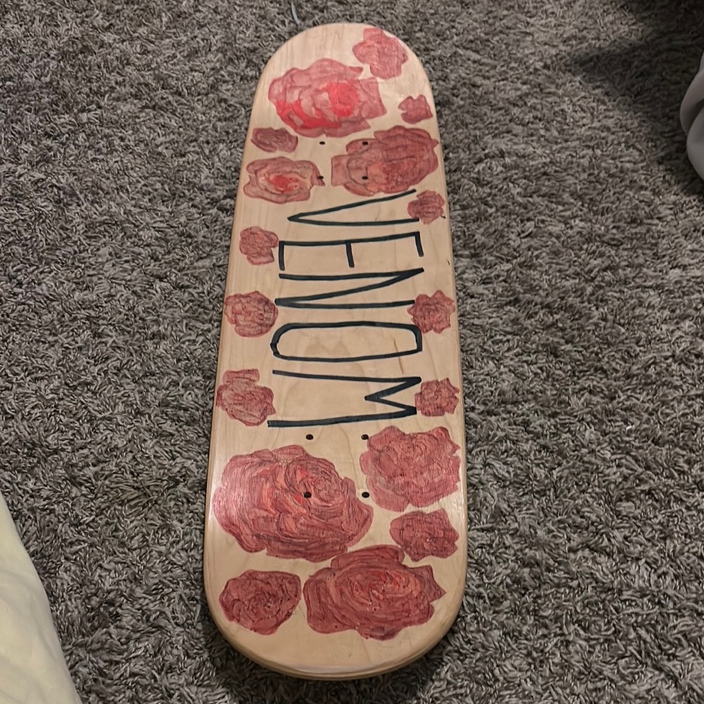 Snake and Rose Skateboard Deck